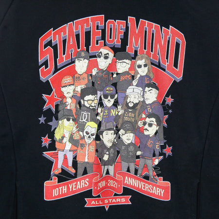 5TATE OF MIND Felpa Leggera Cappuccio Uomo 10th Years Anniversary All Star5 Black da uomo