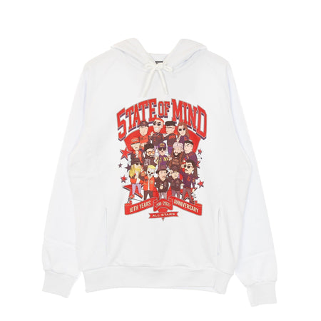 5TATE OF MIND Felpa Leggera Cappuccio Uomo 10th Years Anniversary All Star5 White da uomo