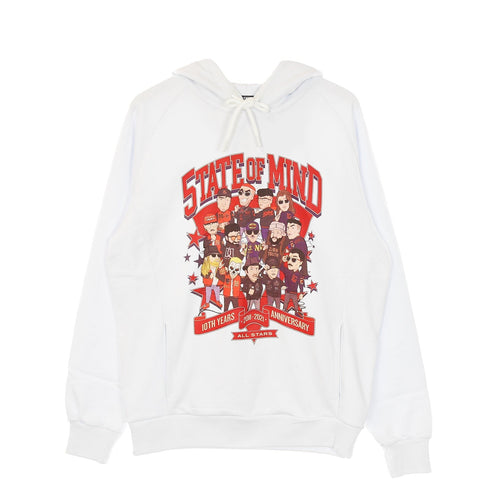 5TATE OF MIND Felpa Leggera Cappuccio Uomo 10th Years Anniversary All Star5 White da uomo
