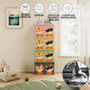 Contenitore Box 2 Scomparti Porta Giocattoli Pieghevole con Coperchio 80LT Organizer Grigio