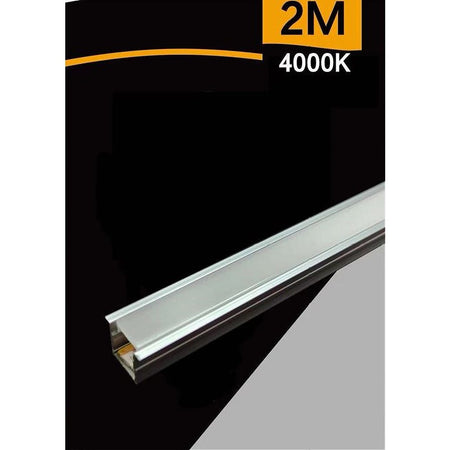 Profilo In Alluminio 2mt Completo Di Strip Led + Cover 12v 7w/mt Al-12v-2025-120