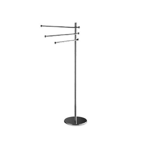 Onda - Confezione da 4 pz - piantana lavabo da bagno in ottone cromato con porta salviette orientabili, base rotonda