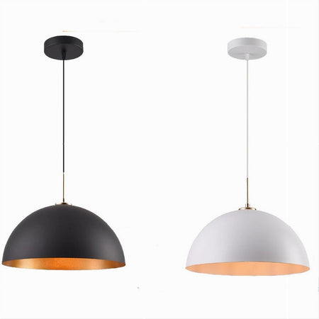 Lampadario A Sospensione Soffitto E27 Paralume Cupola In Ferro Elegante Ip20 B92