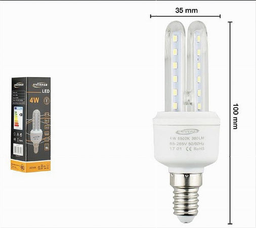 Lampadina Led Attacco E14 2u 4 W Luce Fredda Calda Naturale Illuminazione 2u-01