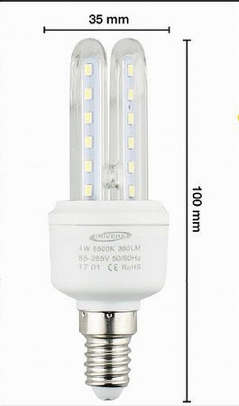 Lampadina Led Attacco E14 2u 4 W Luce Fredda Calda Naturale Illuminazione 2u-01