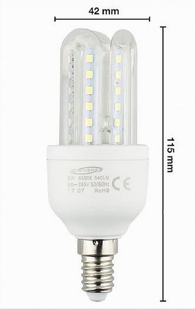 Lampadina Led E14 3u 6 Watt Luce Calda 3000k Fredda 6500k Naturale 4000k 3u-02