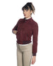Timberly - Bomber Donna Bordeaux in vera pelle camoscio
