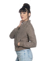 Timberly - Bomber Donna Fango in vera pelle camoscio