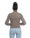Timberly - Bomber Donna Fango in vera pelle camoscio