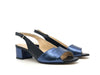 ELLEN Sandalo donna laminato blu tacco 45