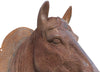 Biscottini Testa di cavallo da parete in fusione di ghisa finitura ruggine naturale L36xPR57xH82 cm