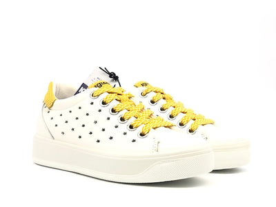 IGI&CO Sneaker donna con stelle bianco/ giallo