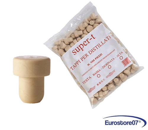 TAPPI SINTETICI IN SIMILSUGHERO 100 PZ FINTO SUGHERO MM 22x38 FERR 122764