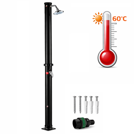 Doccia Solare Giardino Piscina 20LT con Miscelatore Soffione 15 cm Campeggio Esterno