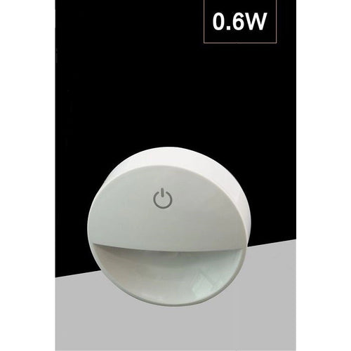 Lampada Notturna Con Spina Accensione Touch Punto Luce Led Tonda Bianco Xgcmd-001