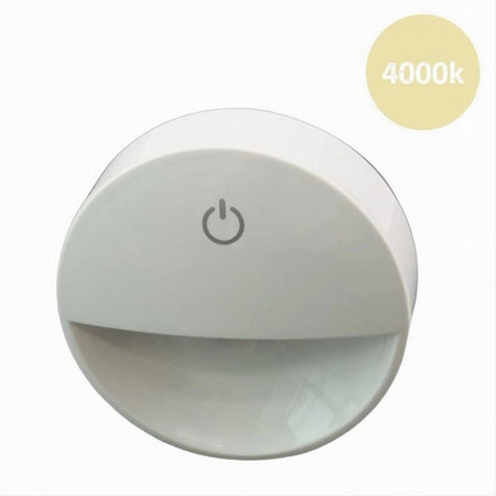 Lampada Notturna Con Spina Accensione Touch Punto Luce Led Tonda Bianco Xgcmd-001