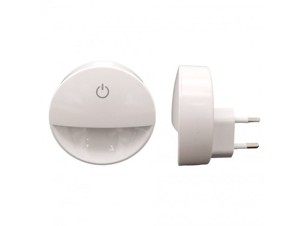 Lampada Notturna Con Spina Accensione Touch Punto Luce Led Tonda Bianco Xgcmd-001