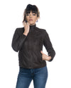V174 - Biker Donna in vera pelle Nabuk effetto Graffiato