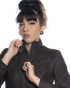 V174 - Biker Donna in vera pelle Nabuk effetto Graffiato