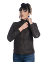 V174 - Biker Donna in vera pelle Nabuk effetto Graffiato