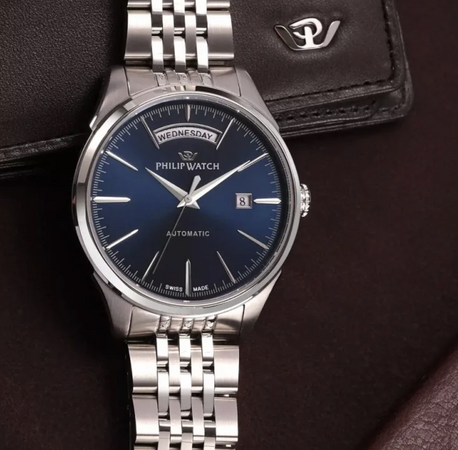 Orologio PHILIP WATCH uomo Roma automatico acciaio / blu