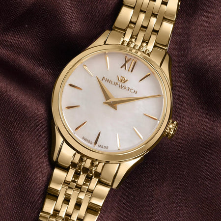 Orologio PHILIP WATCH donna Roma tempo acciaio dorato / madreperla