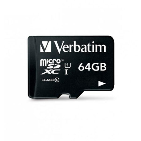 VERBATIM MICRO SDXC CARD 64GB CLASS 10 INC ADAPTER