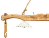 Biscottini Giogo lampadario in legno massello di tiglio finitura naturale .Made in Italy