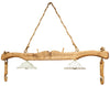 Biscottini Giogo lampadario in legno massello di tiglio finitura naturale .Made in Italy