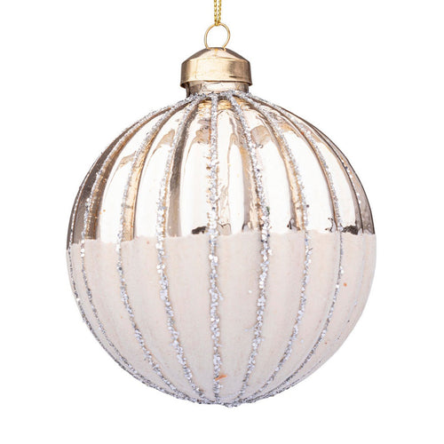 Palline per albero di Natale in pvc decorate color Champagne