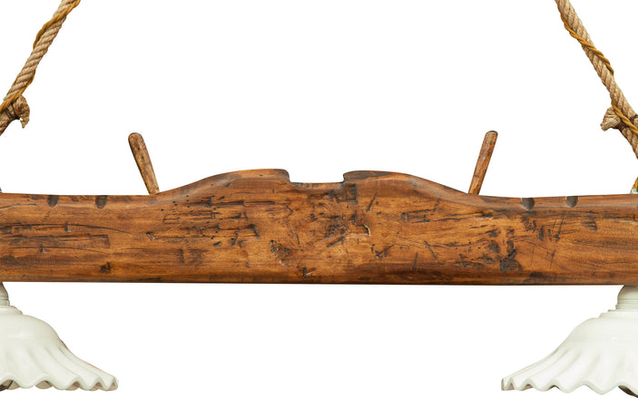 Biscottini Lampadario Country Giogo Legno Tiglio Biscottini Artigianale Made in Italy