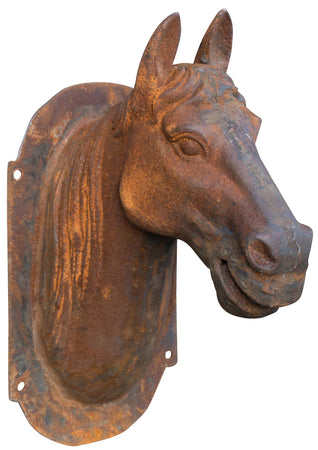 Biscottini Biscottini Testa Cavallo Parete Ghisa Rustica 18x30x34 Finitura Ruggine Naturale