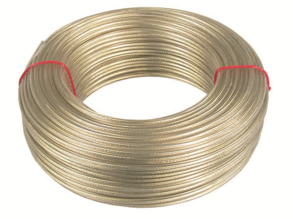 CAVETTO ACCIAIO OTTONATO RIVESTITO IN PVC TRASPARENTE mm. 5 - mt. 100