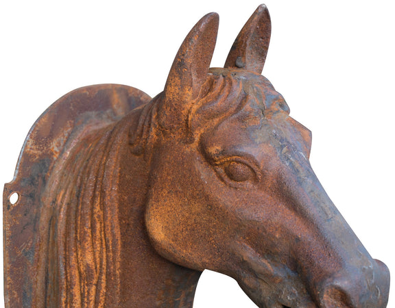 Biscottini Biscottini Testa Cavallo Parete Ghisa Rustica 18x30x34 Finitura Ruggine Naturale