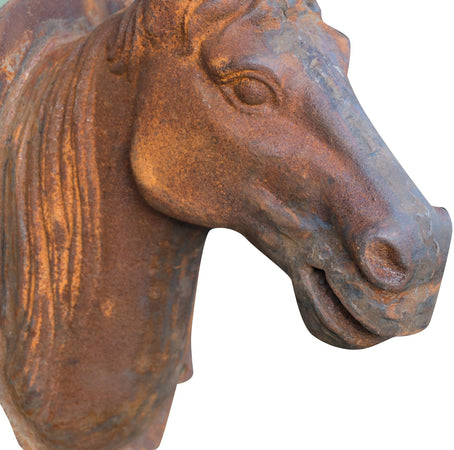 Biscottini Biscottini Testa Cavallo Parete Ghisa Rustica 18x30x34 Finitura Ruggine Naturale