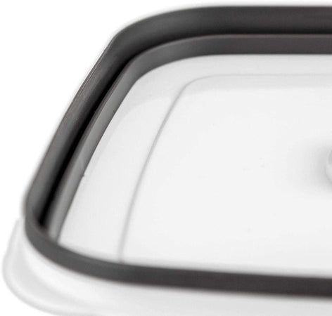 5 Contenitori Alimenti In Plastica Con Coperchio Ventilato Microonde Impilabile