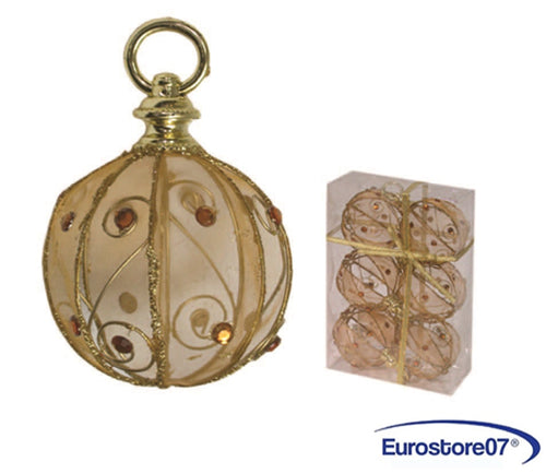 SFERE TONDE IN RETE COLORE ORO ø mm.80 in conf. pz.6 FER-121453
