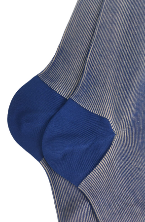 Calze lunghe uomo - Gallo - rigo - blu Royal/sabbia