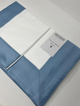 Mon Amour Completo Lenzuola Matrimoniale in Raso di Cotone con Balza Colorata B210 - Passarelli Biancheria