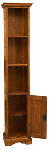 Biscottini Piccola libreria in legno massello di tiglio finitura noce L40xPR30xH196 cm. Made in Italy