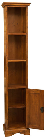 Biscottini Piccola libreria in legno massello di tiglio finitura noce L40xPR30xH196 cm. Made in Italy