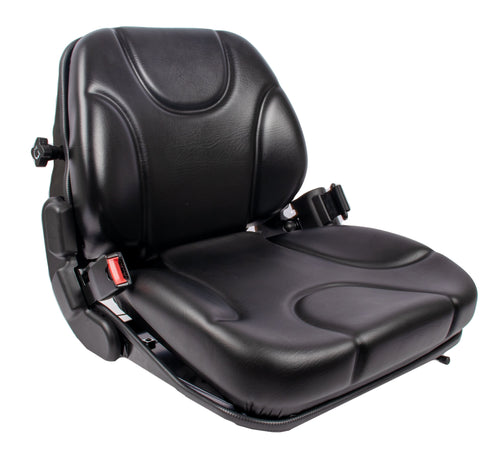 Sedile MUL020MA in sky nero con sospensione meccanica microswitch e cintura