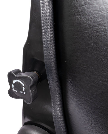 Sedile MUL020MA in sky nero con sospensione meccanica microswitch e cintura