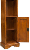 Biscottini Piccola libreria in legno massello di tiglio finitura noce L40xPR30xH196 cm. Made in Italy