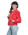 Violetta Bis - Giacca Donna Rosso in vera pelle Scamosciata