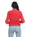 Violetta Bis - Giacca Donna Rosso in vera pelle Scamosciata