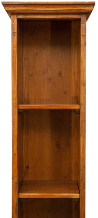 Biscottini Piccola libreria in legno massello di tiglio finitura noce L40xPR30xH196 cm. Made in Italy