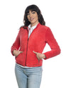 Violetta Bis - Giacca Donna Rosso in vera pelle Scamosciata