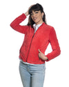 Violetta Bis - Giacca Donna Rosso in vera pelle Scamosciata