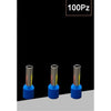 Confezione 100 Pz Tubetto Capicorda Isolato Per Cavi 10mm² Terminale 12mm E10-12